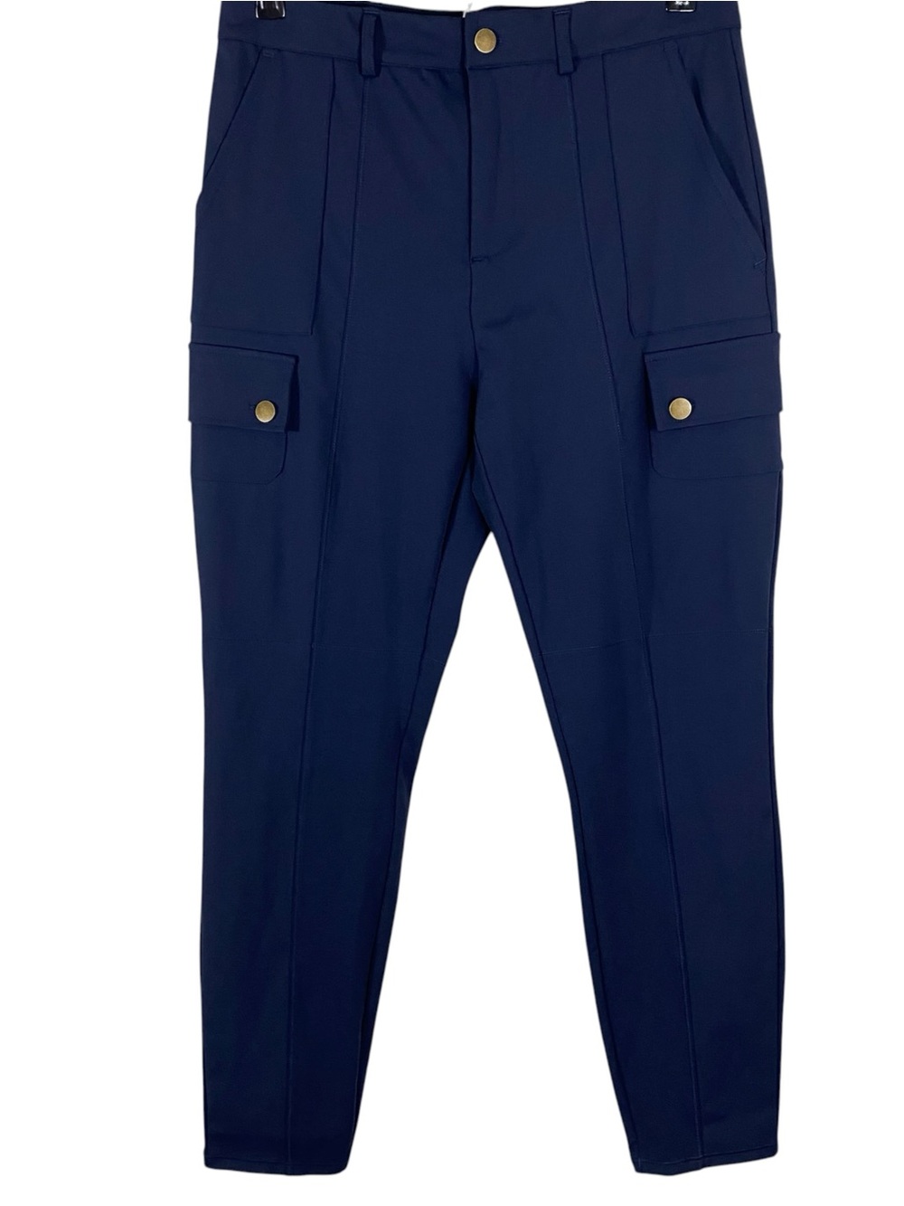 Halara Womens Cargo Skinny Pants Size L Navy Stretch Lightweight Travel Pockets